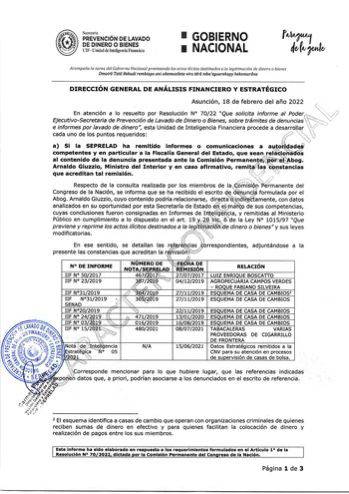 Informe Confidencial firmado por la Viceministra Carmen Pereira y que fue filtrado al diario ABC Color. Foto: Gentileza