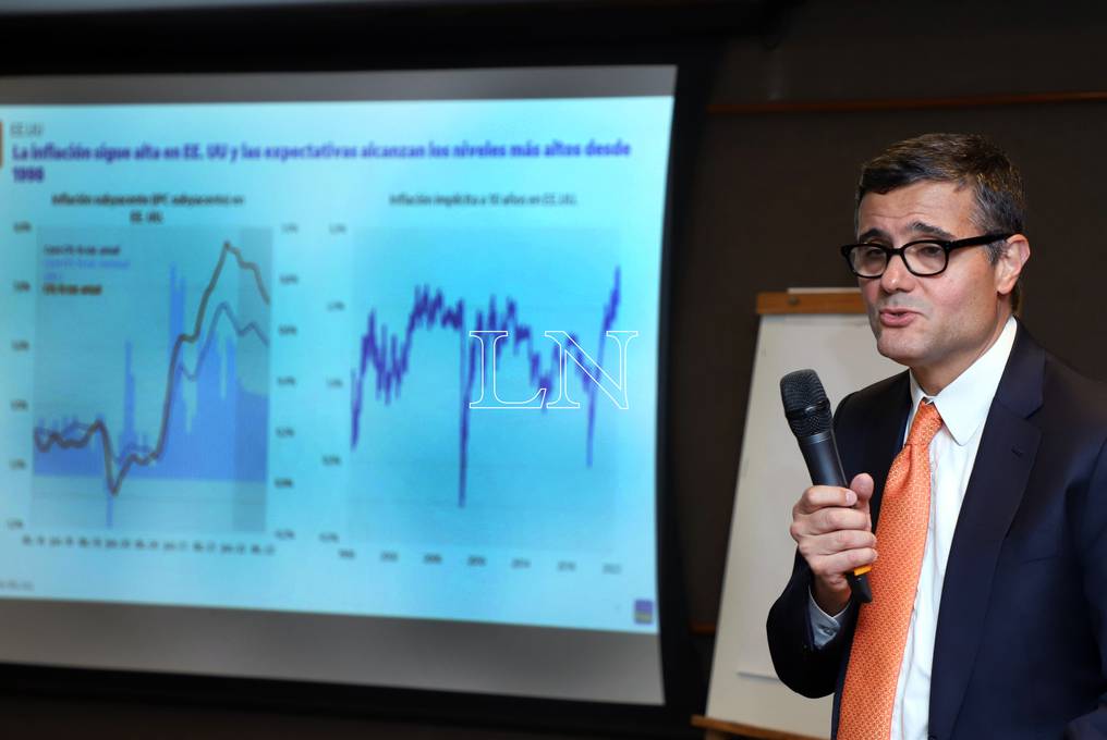 Mario Mezquita, economista jefe de Itaú Unibanco, brindó información sobre el desempeño económico de Paraguay. Foto: Roberto Zarza.