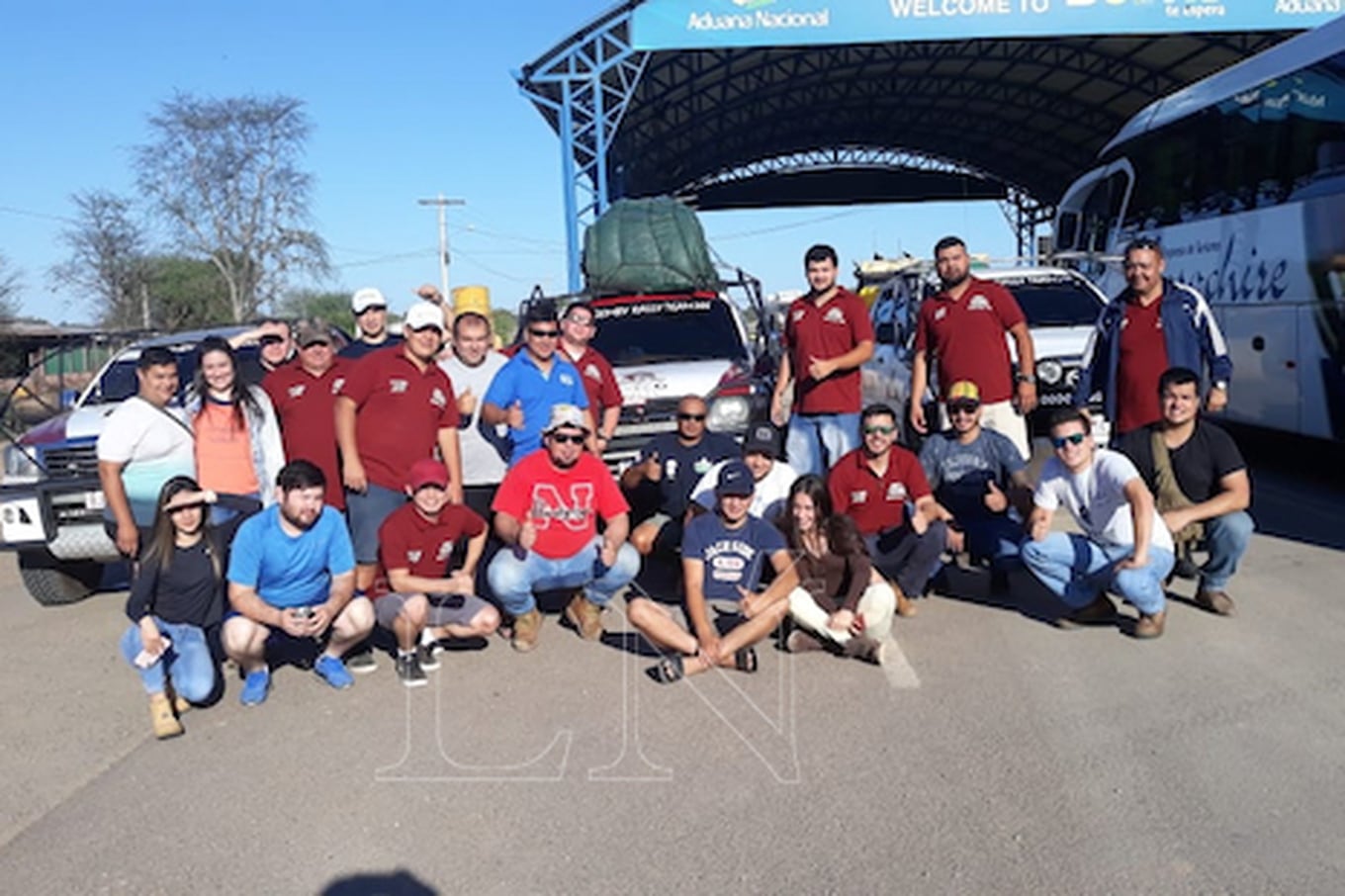 Una parte del Ñemby Rally Team ya se instala en Infante Rivarola.FOTO:ÓSCAR VILLALBA