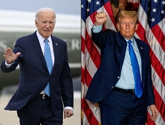 Joe Biden y Donald Trump, rivales polìticos. (Photo by ANDREW CABALLERO-REYNOLDS and JOSEPH PREZIOSO / AFP)