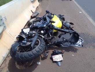 Así quedó la motocicleta involucrada en el accidente.