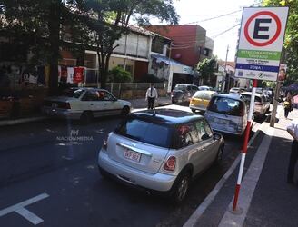 El estacionamiento tarifado en Asunción comenzó a regir desde el 2 de enero pasado. Foto: Nación Media