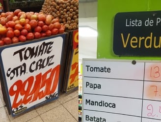Diferencia de precios entre un supermercado Stock y otro independiente. Foto: @esbishopy.