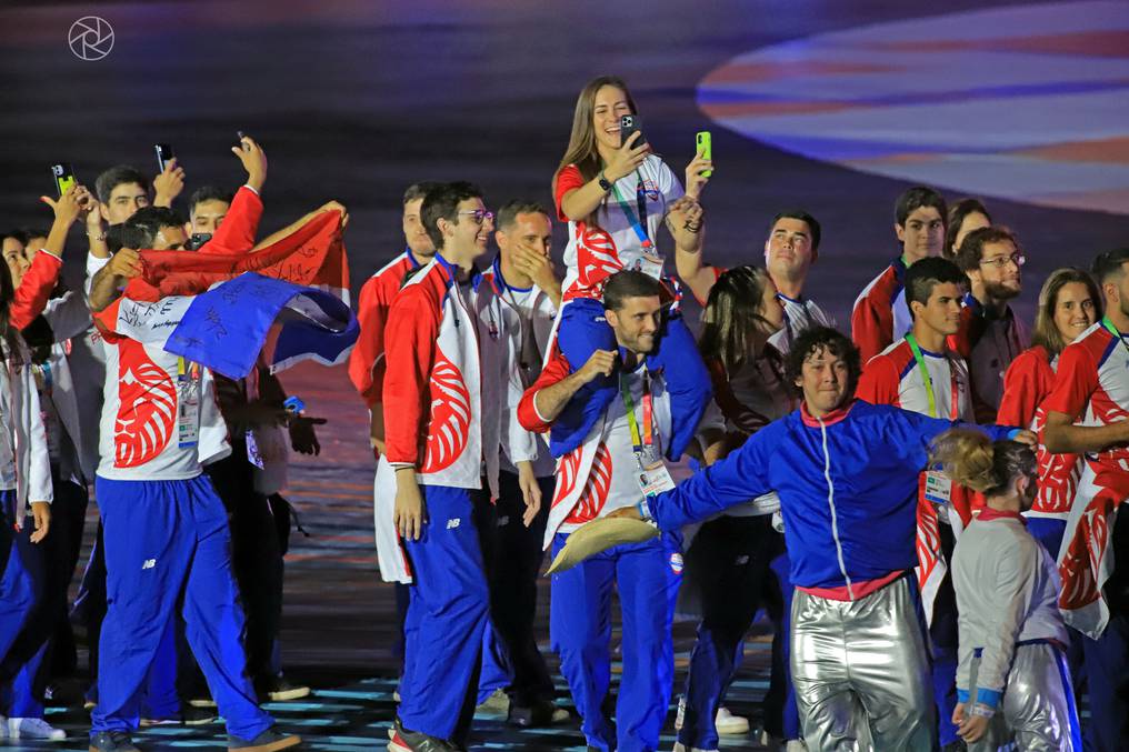 Los atletas paraguayos en la presentación oficial. Foto: Carlos Juri