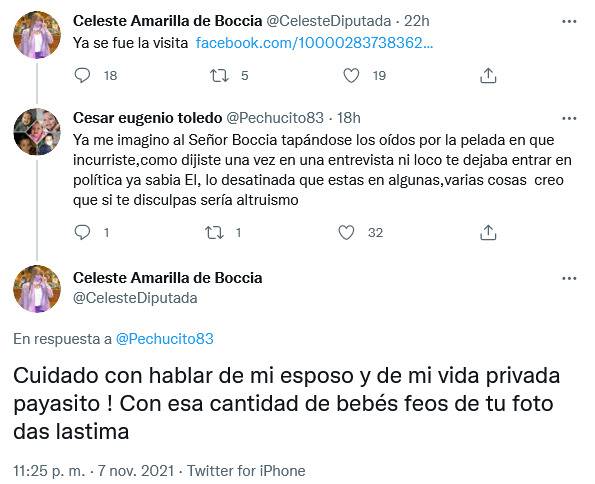 La diputada Celeste Amarilla, quien ya había sido suspendida por sus expresiones, se expone a la pérdida de su investidura. Foto: Twitter. 