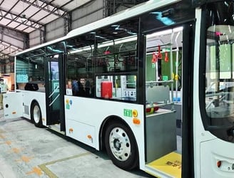 Modelo de uno de los buses eléctricos taiwaneses que se proyecta ensamblar en nuestro país.FOTO:GENTILEZA