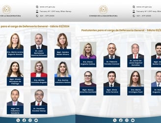 Lista de candidatos. Foto: Consejo de la Magistratura.
