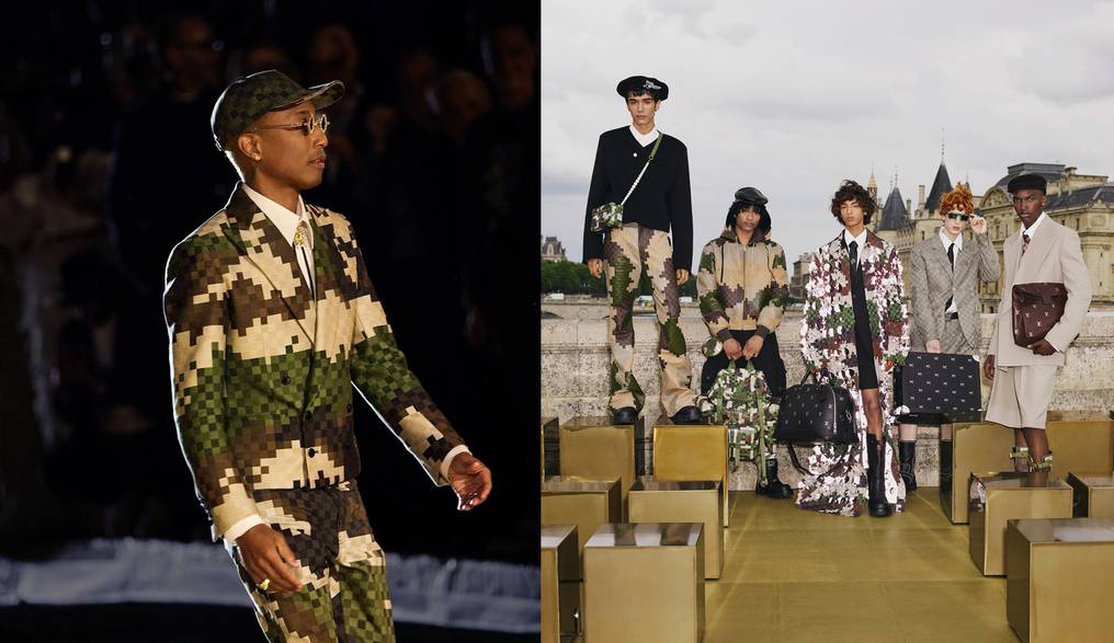 J Balvin lleva traje con falda al desfile de Louis Vuitton en Paris