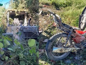 La motocicleta impactó contra el tractor. Foto: Concepción al Día.