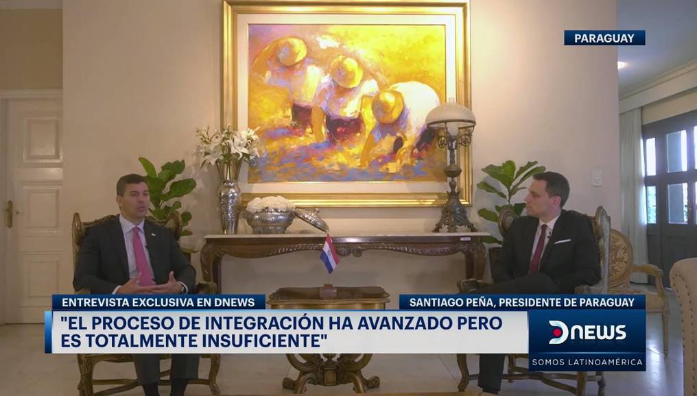 El presidente Santiago Peña habló sobre sus visiones en el plano sudamericano y las alianzas que podrían potenciarse para una mejor política regional. Foto: Captura de pantalla
