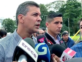 Santiago Peña anunció el refuerzo de la seguridad en el sur del país. Foto: Captura de video
