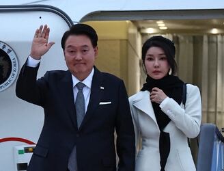 El presidente surcoreano, Yoon Suk Yeol, y a su esposa Kim Keon Hee. AFP