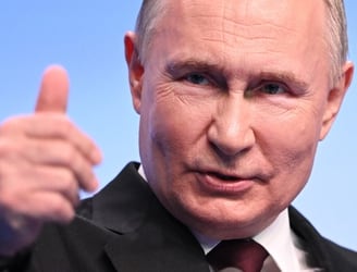 El presidente de Rusia, Vladimir Putin, acabó siendo reelecto para un otro periodo. Foto: AFP.