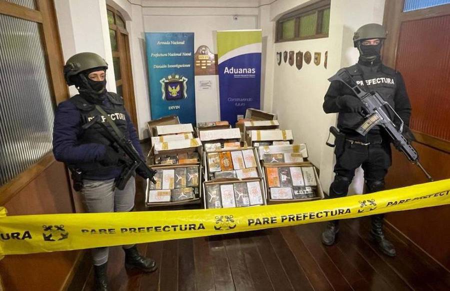 La droga valuada en US$ 24,5 millones estaba camuflada en un contenedor con el producto estrella de la exportación paraguaya, la carne.FOTO: GUB.UY.