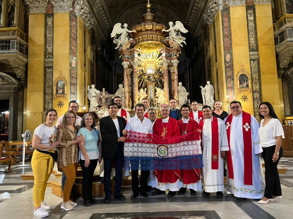 Este miércoles pasado, el arzobispo de Asunción celebró misa en Roma por sus 37 años de ordenación. Foto: Santuario de Limpio.