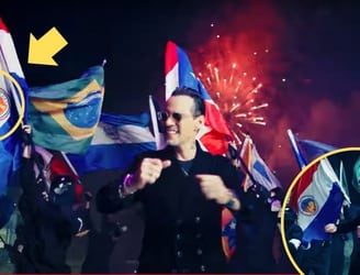 Marc Anthony empleó una rara bandera paraguaya en el videoclip de “Ale, Ale”. Foto: Gentileza