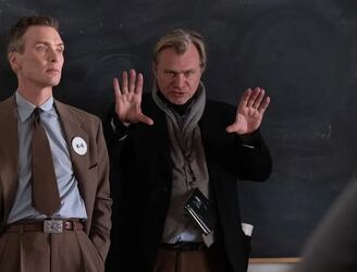 Cillian Murphy y Christopher Nolan en el rodaje de “Oppenheimer”.