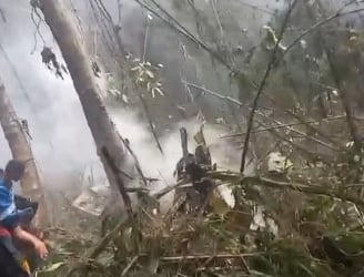 Nueve militares muertos en accidente de helicóptero en Colombia.