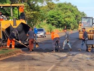 Reportan más de 50% de avance en futuro asfaltado entre Canindeyú y San Pedro. Foto: Gentileza.
