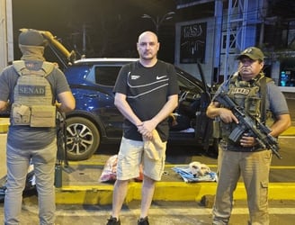 Rodrigo Emilio Montalva Agüero fue detenido en el puesto de control del Puente de la Amistad. Foto: SENAD.