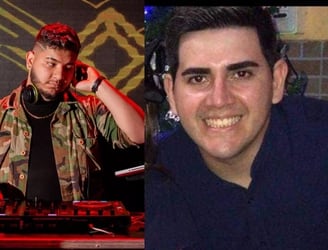 El DJ Matías Vicésar y el radiólogo Gabriel Ayala Irala.