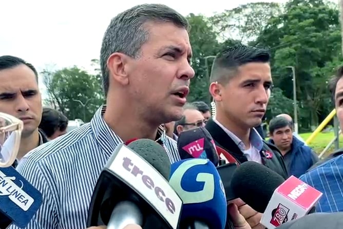 Santiago Peña anunció el refuerzo de la seguridad en el sur del país. Foto: Captura de video