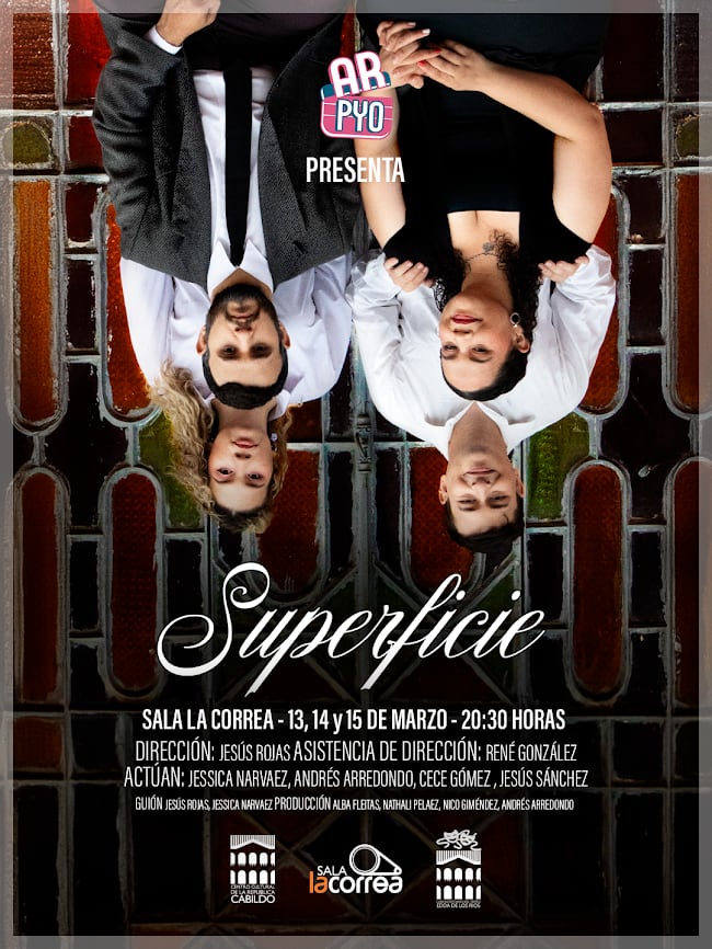 Flyer de la obra teatral “Superficie”.