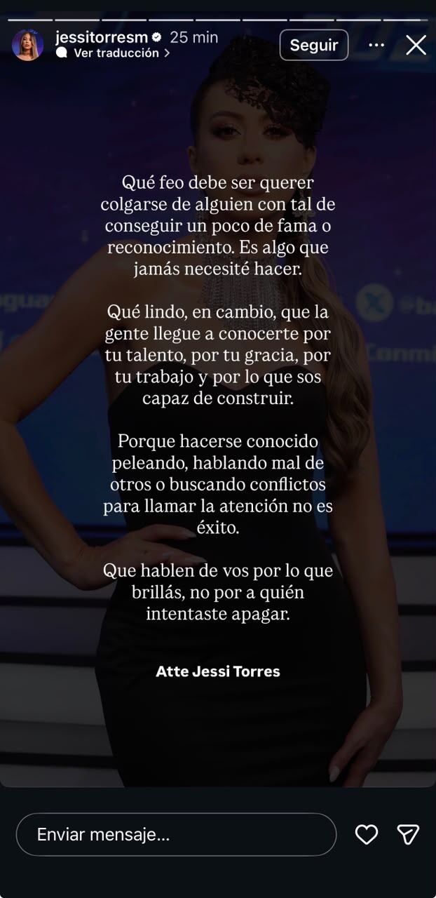 Jessica Torres lanzó una llamativa reflexión