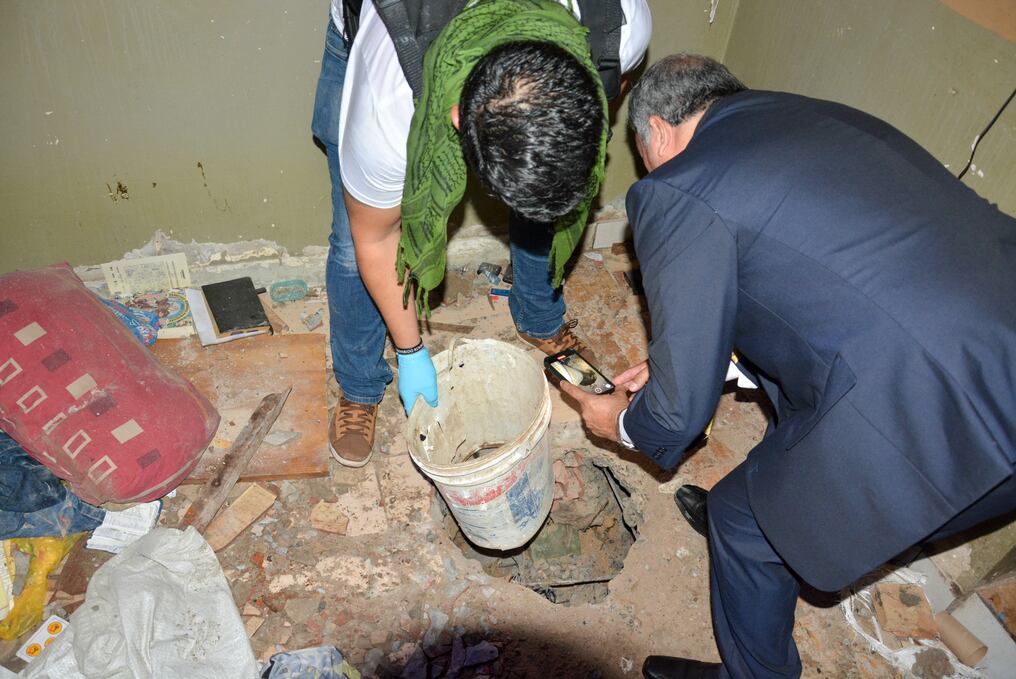 El fiscal Machado aclaró que más que túneles eran pozos con la finalidad de ocultar cosas. Foto: Gentileza