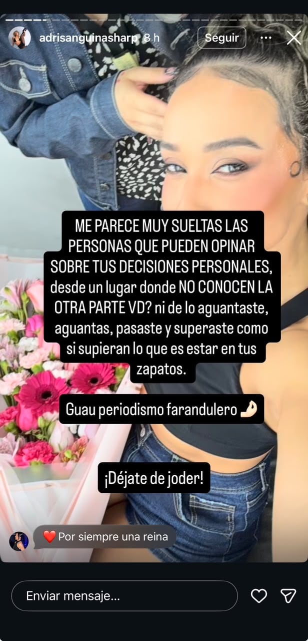 Adriana Sanguina se refirió a la opinión de Sebastián Rodrígues sobre su relación con Rodrigo Colmán.