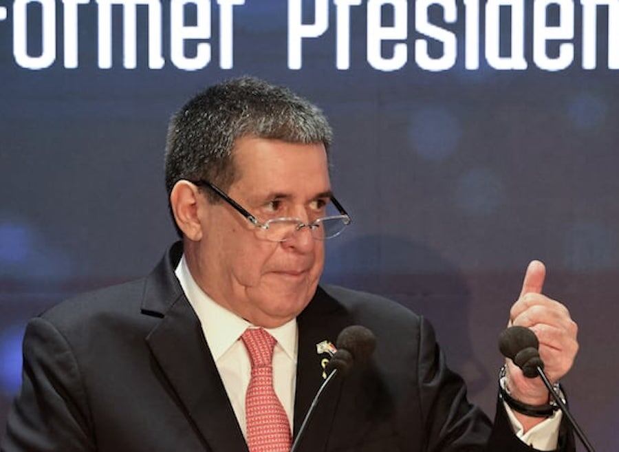 Horacio Cartes, expresidente de la República, durante su presentación en Jerusalén, en marzo pasado.FOTO: AFP