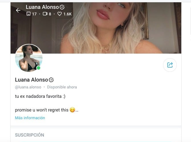 Luana Alonso abrió su cuenta de OnlyFans a principios de octubre. Foto: Gentileza
