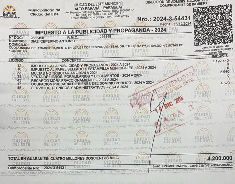 Lo que cobró la comuna esteña por los carteles.