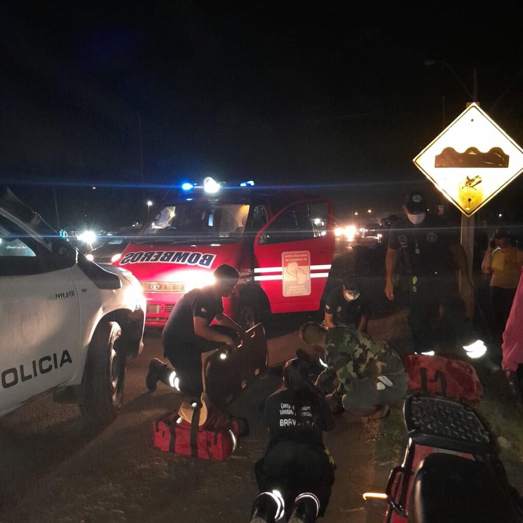 El fatal accidente de tránsito ocurrió a la altura del kilómetro 24 de la ruta Transchaco. Foto: Gentileza
