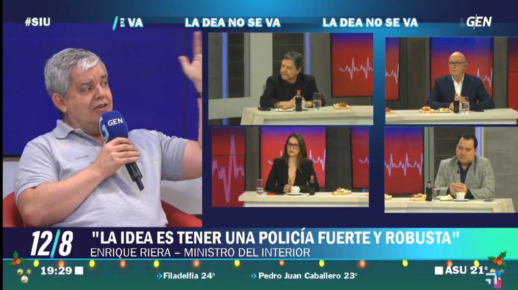 La DEA no se va, enfatizó Enrique Riera en 12/8. Foto: Captura de pantalla.