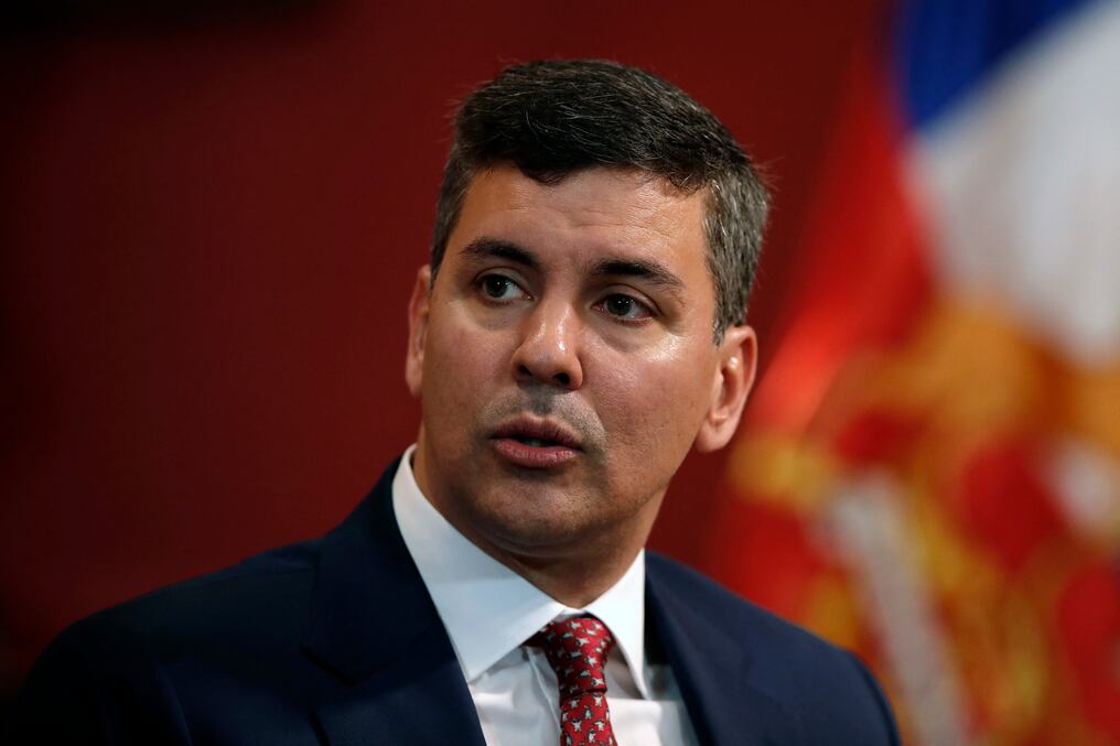 El presidente Santiago Peña destacó el nexo cultural existente entre Paraguay y Taiwán, afirmando además que ambas naciones se encuentran unidas por una visión de desarrollo sostenible. Foto: AFP