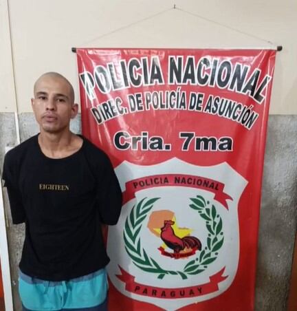 El sujeto identificado como Gilberto David Da Silva tiene tres antecedentes penales, según la Policía. Foto: Gentileza