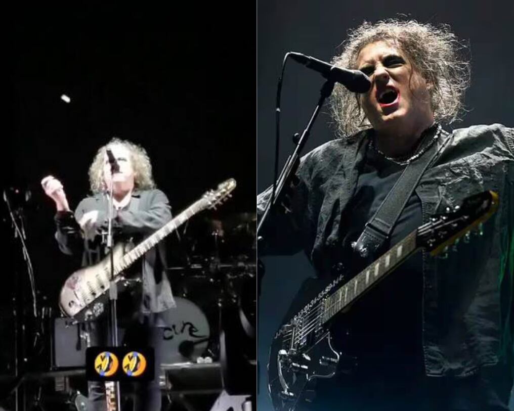 Robert Smith casi comió un bicho durante su show en Paraguay. Foto: Visión Haus/@ondacronica/X