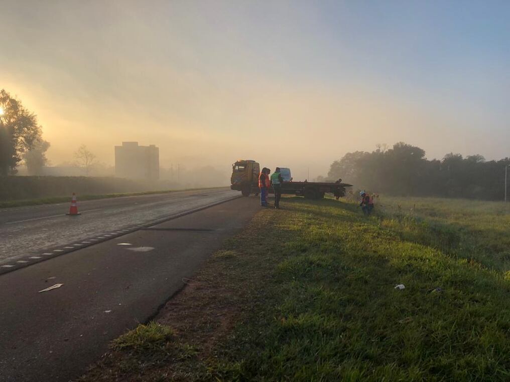 El accidente ocurrió a las 5:40 en el km 208, zona de J. Eulogio Estigarribia, ex Campo 9, en el departamento de Caaguazú. Foto: Gentileza