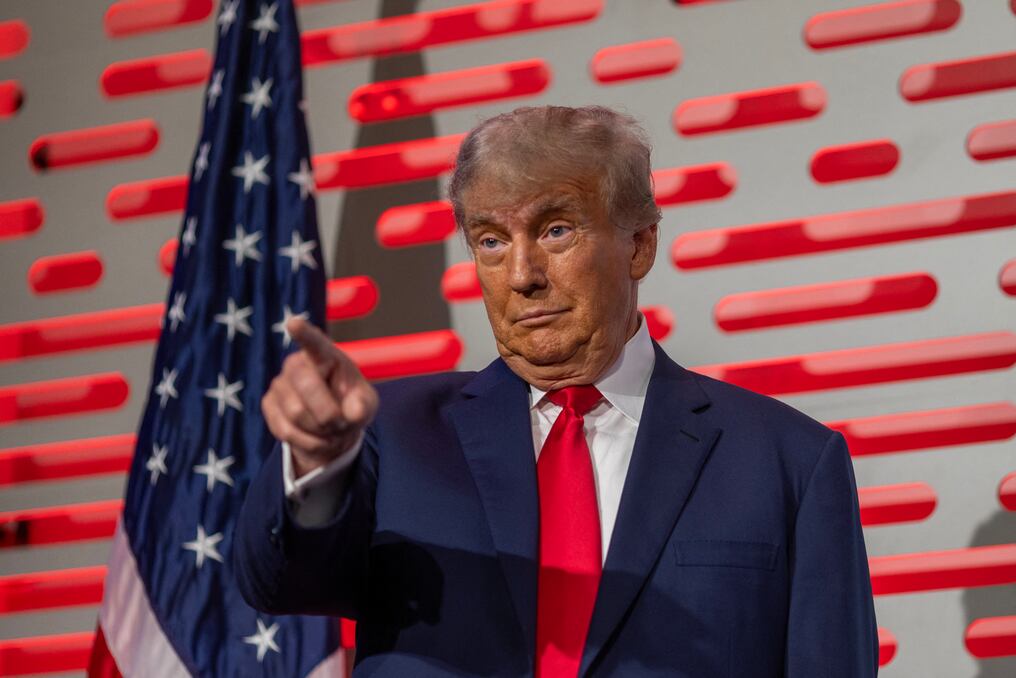 El exmandatario Donald Trump recibió una calurosa bienvenida en la Convención del partido Republicano de California, el viernes pasado. Foto: AFP