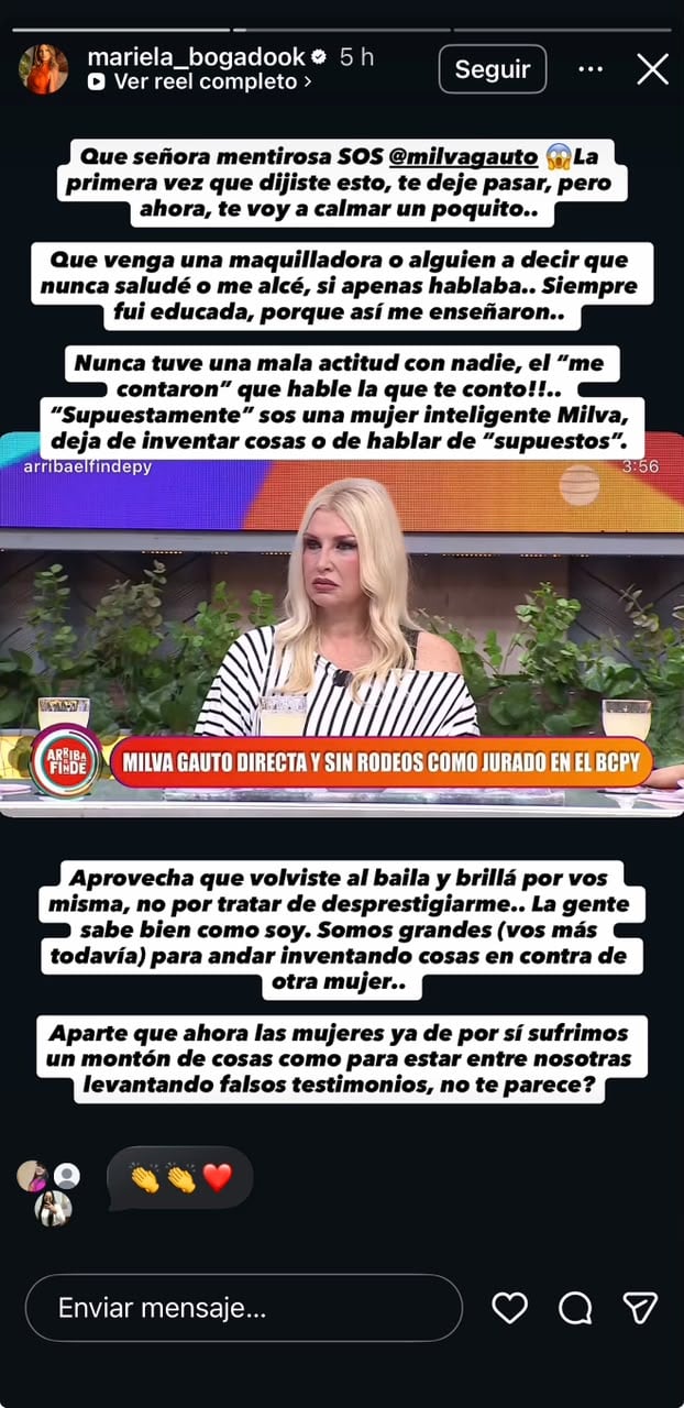 Mariela Bogado arremetió contra Milva Gauto.