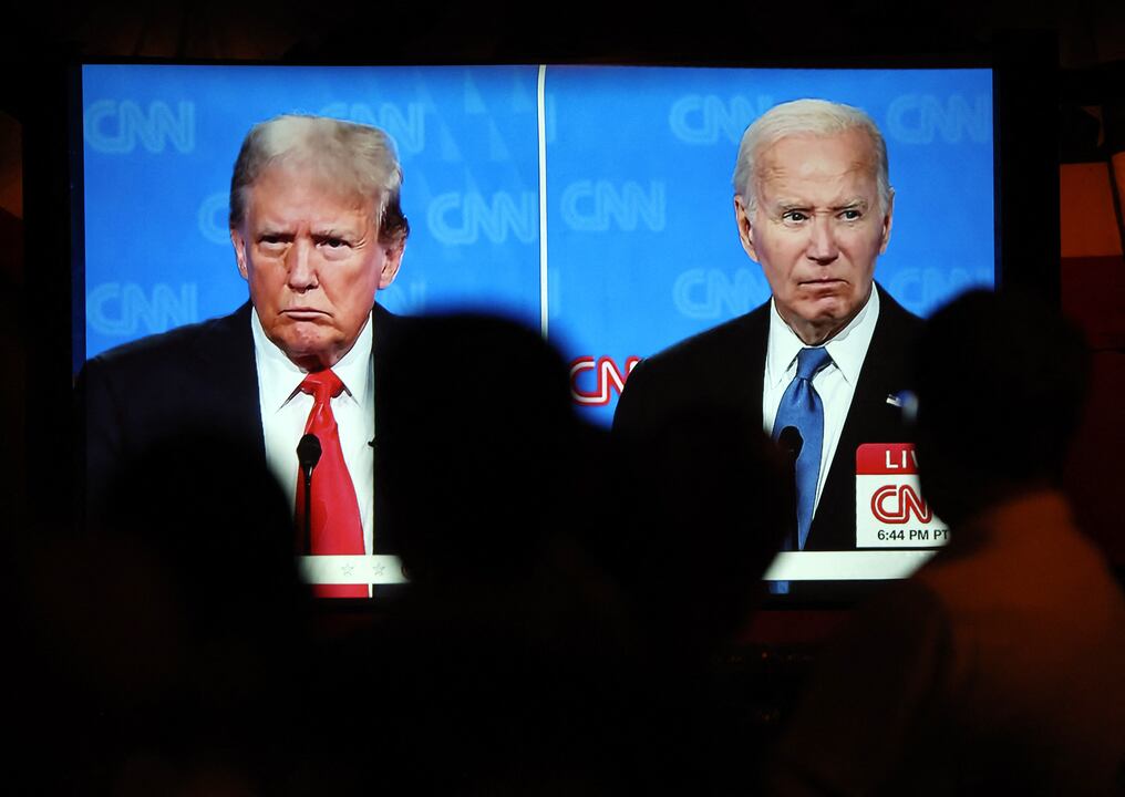 Los principales candidatos presidenciales debatieron el jueves último en los estudios de la cadena CNN en Atlanta. Foto: AFP
