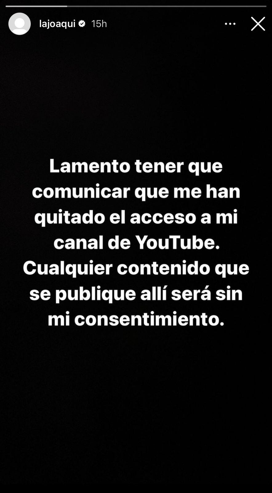 El descargo que hizo La Joaqui a través de su cuenta personal de Instagram. Foto: Instagram/@lajoaqui