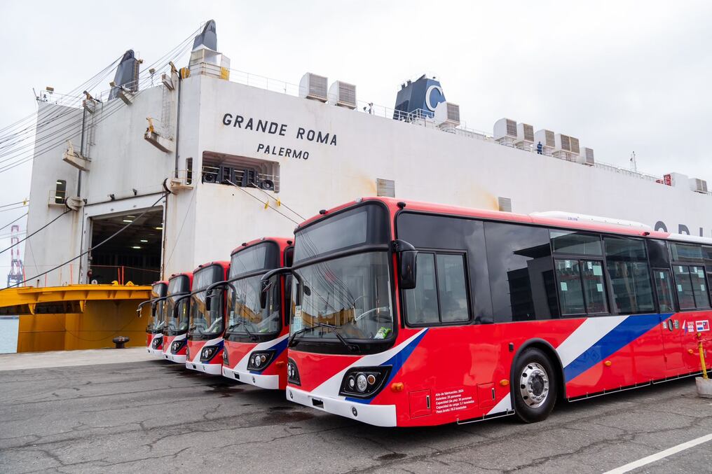 Recientemente arriban 20 buses eléctricos desde Taiwán para el transporte público nacional. Foto: Gentileza