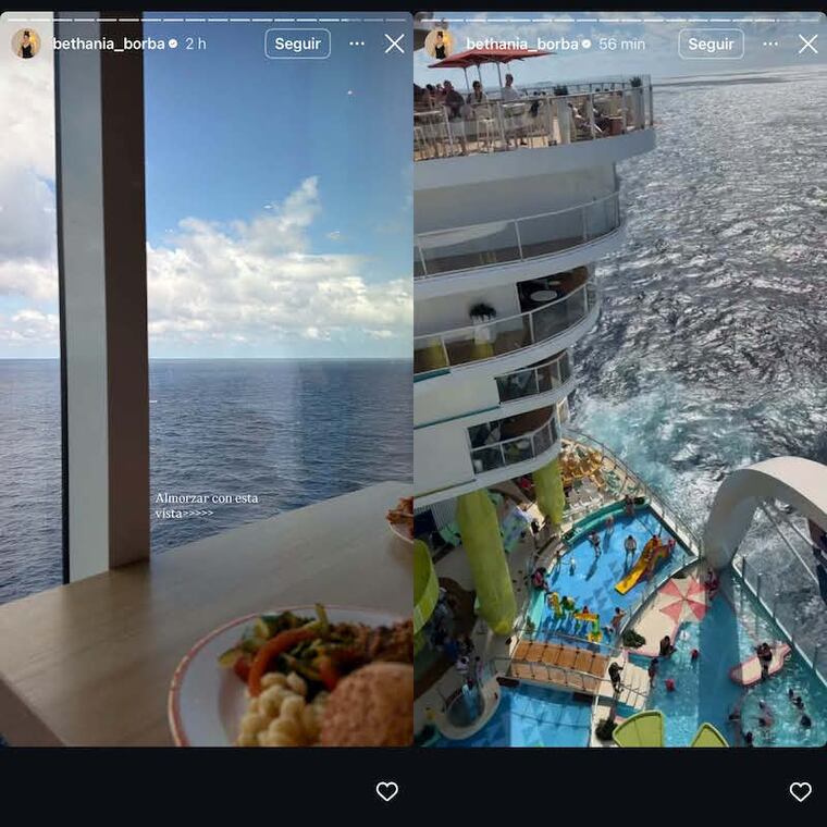 La vista de Bethania Borba desde un crucero en el Océano Atlántico.