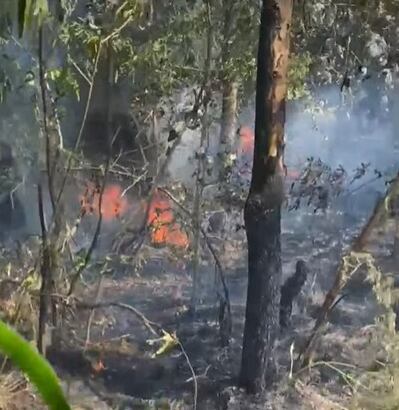 Uno de los incendios se registró detrás de una conocida empresa de colchones y el otro detrás una multinacional. Foto: Captura de pantalla