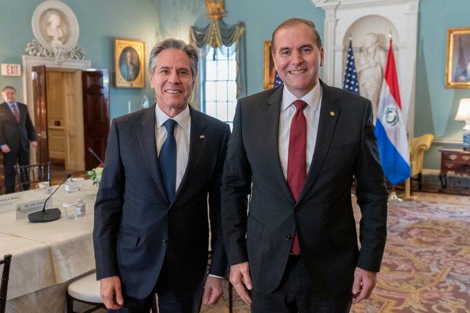 El canciller Julio Arriola señaló que durante la reunión con el secretario de Estado de los Estados Unidos, Antony Blinken, insistieron en el tema del ingreso de la carne paraguaya a su país. Foto: Gentileza.