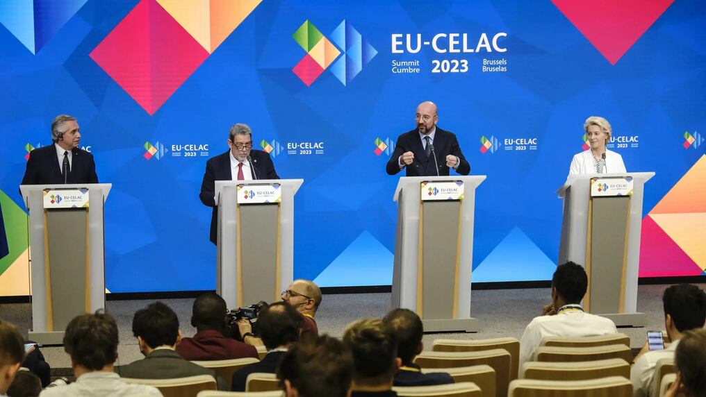 Las dos jornadas del encuentro de mandatarios de Europa y América Latina cerró con logros opacados por discrepancias sobre Ucrania y Rusia. Foto: @eu2023es