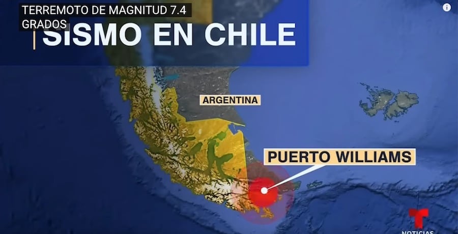 Un fuerte sismo en el mar del extremo sur de Chile y Argentina provocó que las autoridades activaran por unas horas la alerta de tsunami. Foto: Captura de pantalla