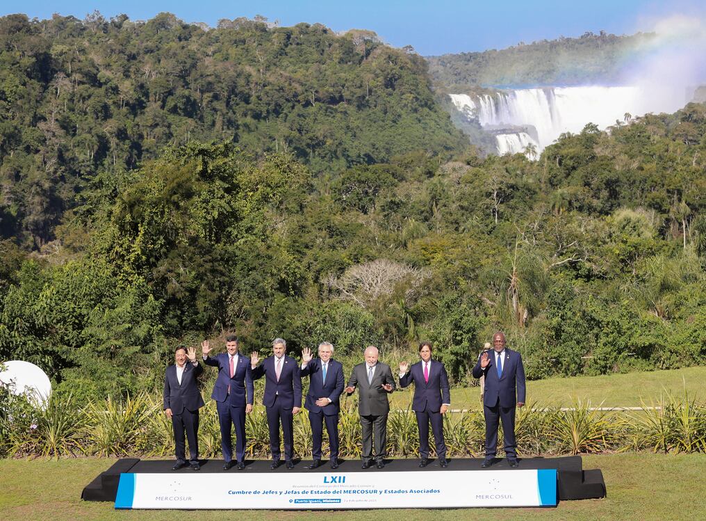 El bloque sudamericano, que se reunió por última vez en julio pasado en Puerto Iguazú (Argentina); respondió esta semana a las exigencias medioambientales que propuso Europa en marzo pasado. Foto: Cancillería Argentina